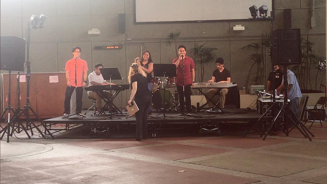 Having a fun time performing at Battle of the Bands